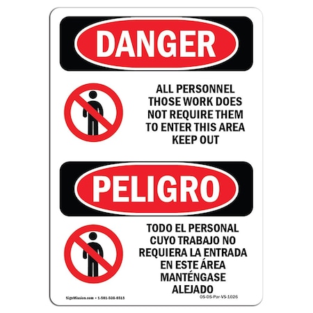 OSHA Danger, 3.5 Height, 5 Width, Decal